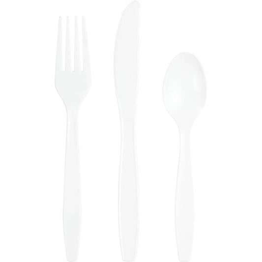 White Assorted Cutlery, 24/Pkg