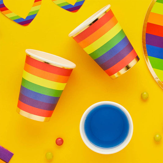 Rainbow Paper Cups 8 Pack