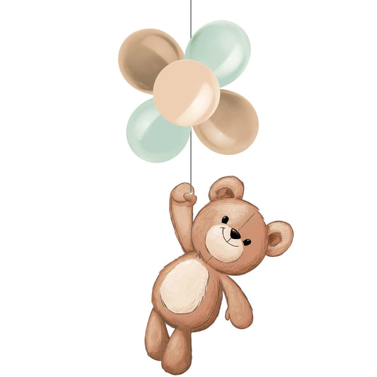 Teddy Bear Hanging Decor w/ Latex, 1/Pkg