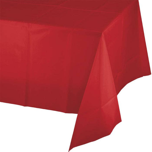 Classic Red Plastic Table Covers, 1/Pkg