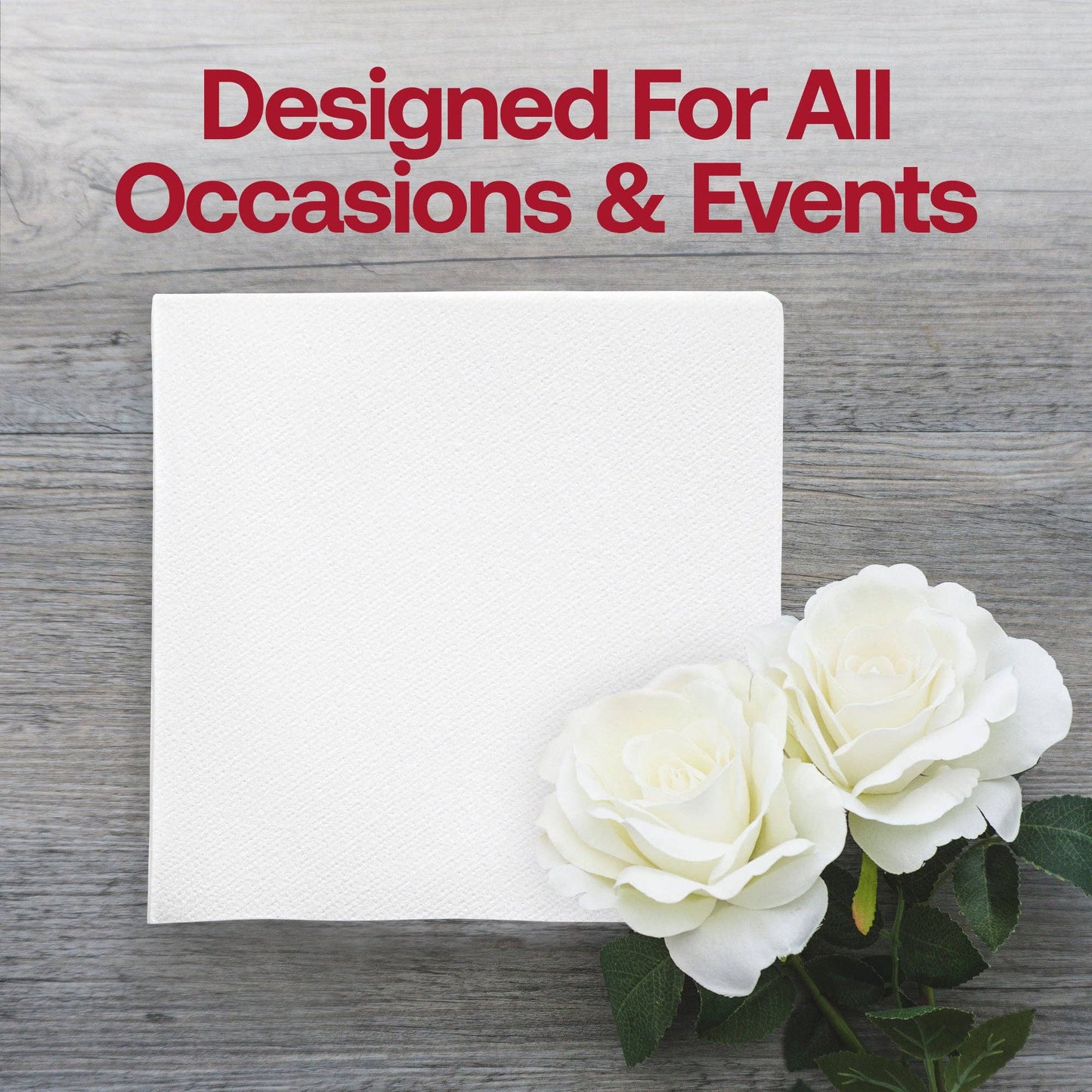 White Premium Paper Beverage/Cocktail Napkins - 50 pcs