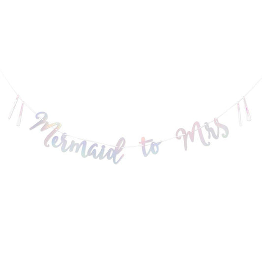 Paper Bachelorette Party Banner - Mermaid To Mrs