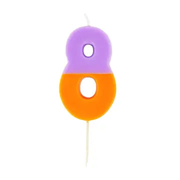 Multicolored Birthday Number Candle | 8