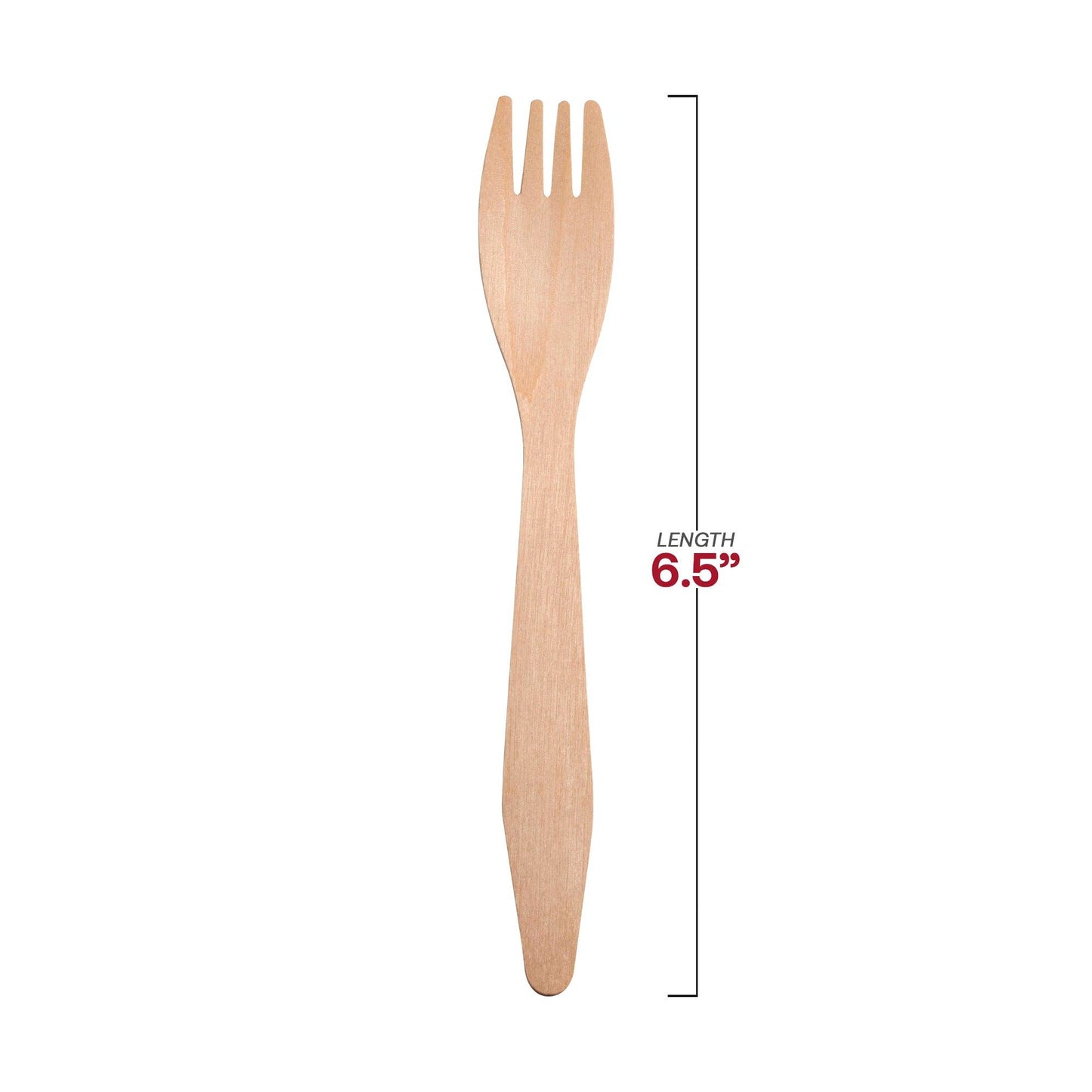Natural Birch Eco-Friendly Disposable Dinner Forks - 25 pcs