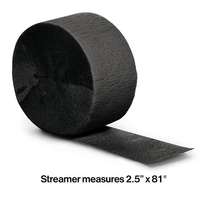 Black Velvet Crepe Streamer 81 ft, 1/Pkg