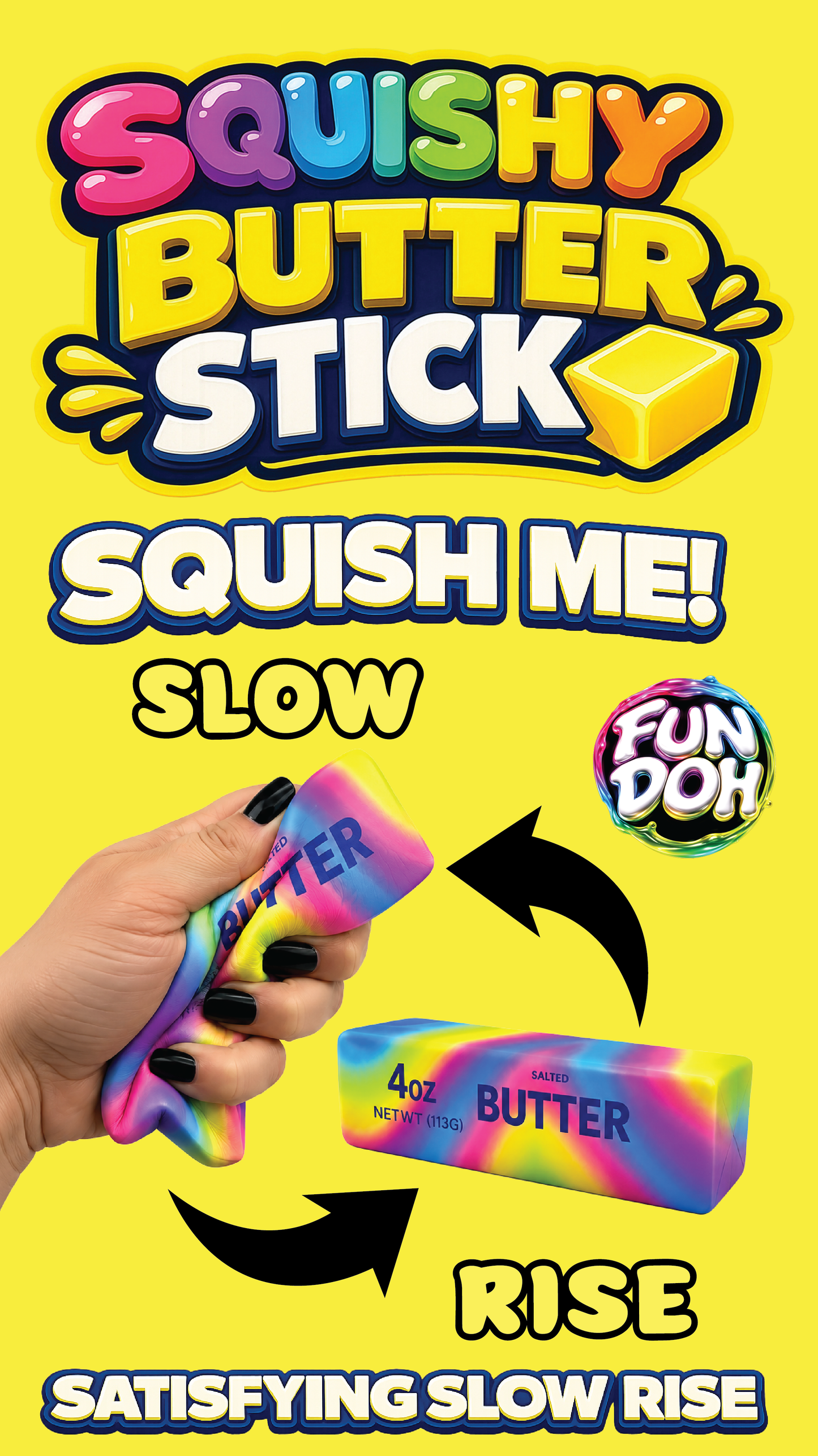 Fun Doh Rainbow Butter Slow Rise Squishy Toy
