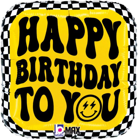 18" Smiley Checkerboard Birthday