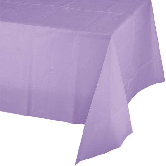Luscious Lavender Plastic Table Covers 54" x 108", 1/Pkg