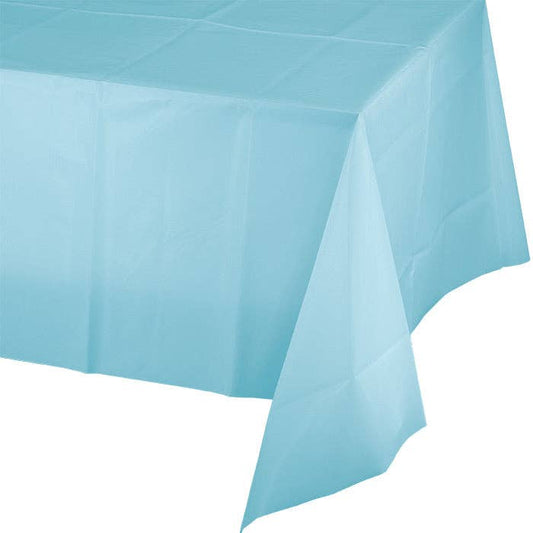 Pastel Blue Plastic Table Covers 54 inch x 108 inch, 1/Pkg