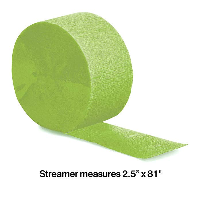 Fresh Lime Green Crepe Streamer 81 fts, 1/Pkg