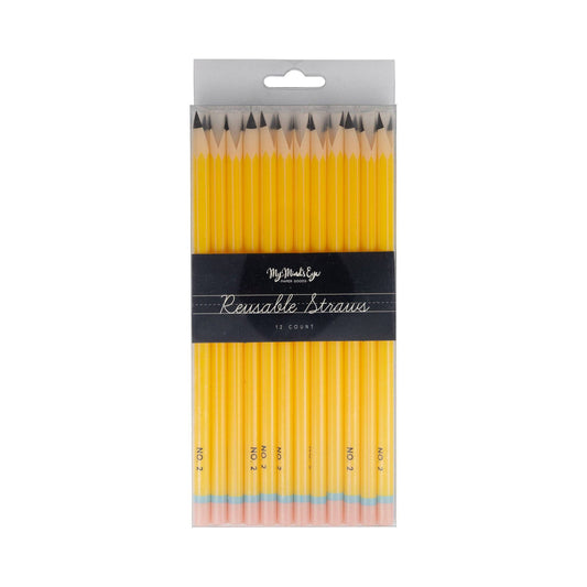 BTS1115 - Pencil Reusable Straws - 12 count