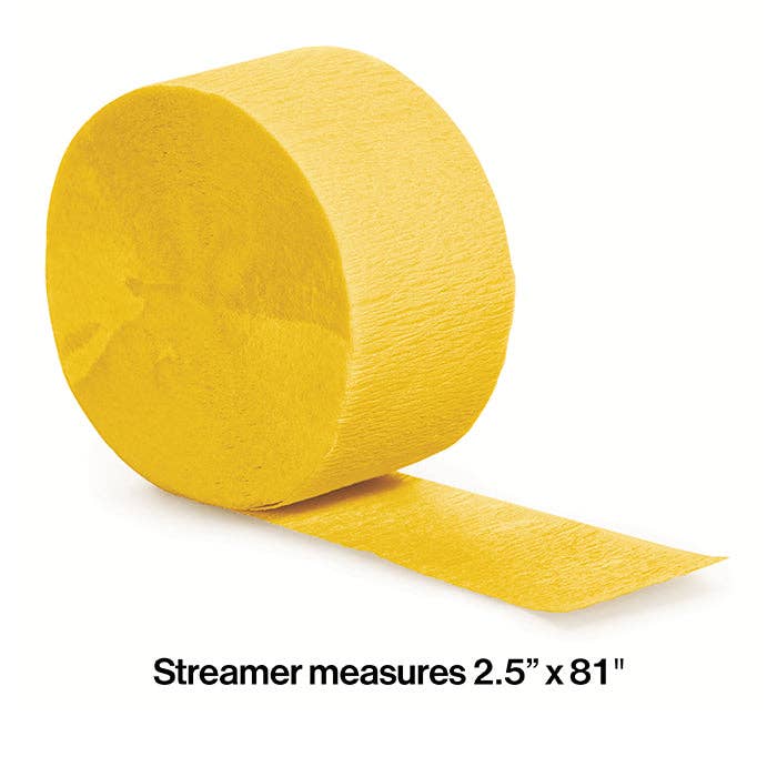 School Bus Yellow Crepe Streamer 81 ft, 1/Pkg