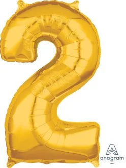 26" Gold Number 2 Balloon