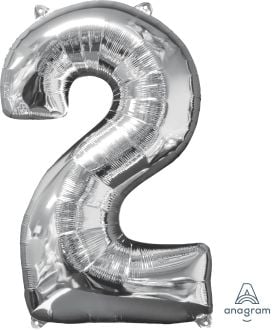 26" Silver Number 2 Balloon