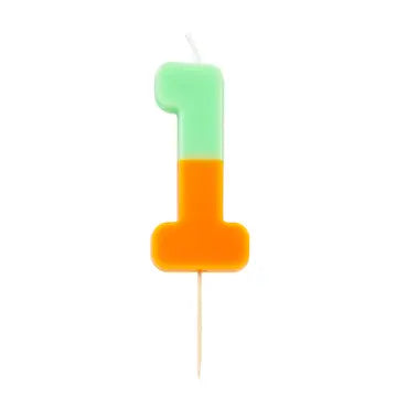 Multicolored Birthday Number Candle | 1