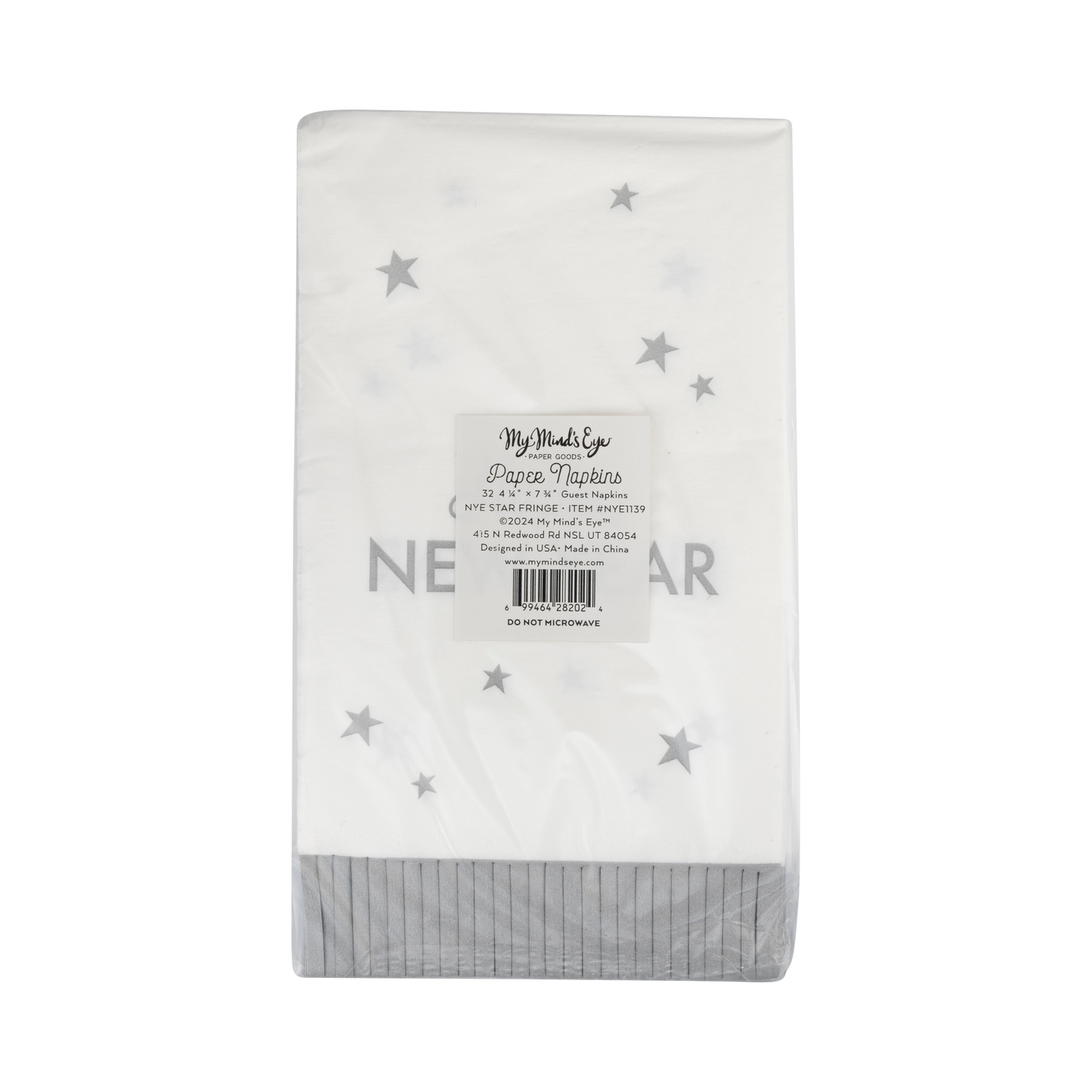 NYE1139 - Happy New Year Fringed Dinner Napkin