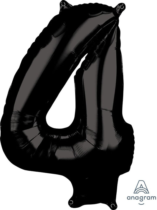34" Black Number 4 Balloon