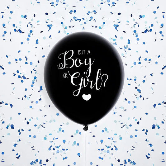 Black Gender Reveal 18" Latex Balloon - Version 1 - 1 Pack