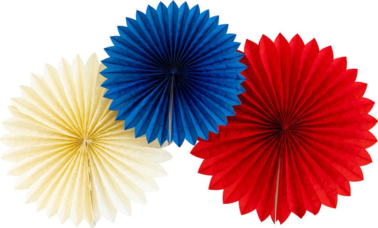 SSP1002 - Red White and Blue Tissue Party Fans