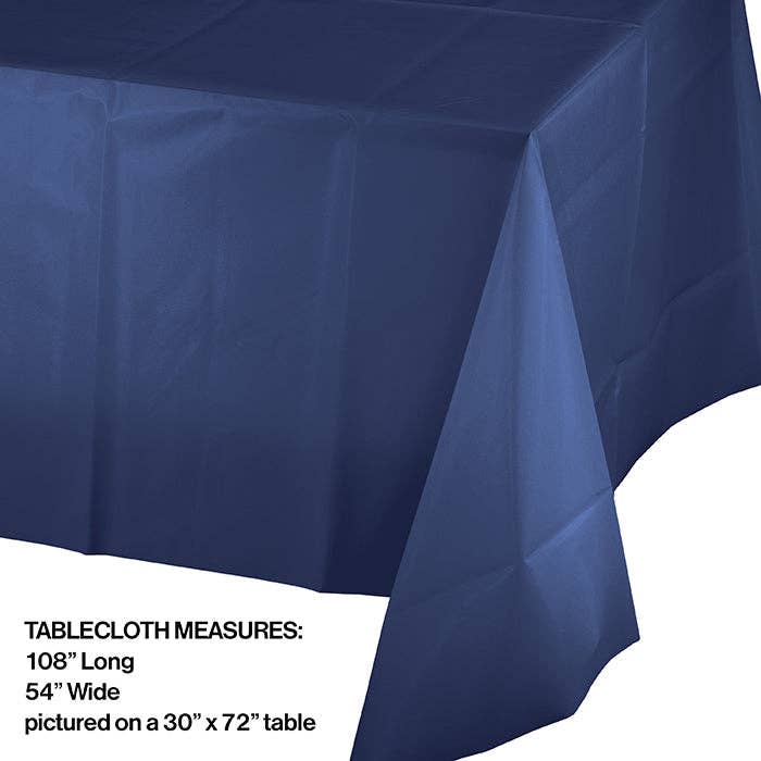 Navy Plastic Table Covers 54 inch x 108 inch, 1/Pkg