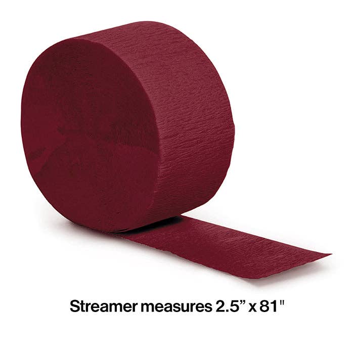 Burgundy Crepe Streamer 81 ft, 1/Pkg