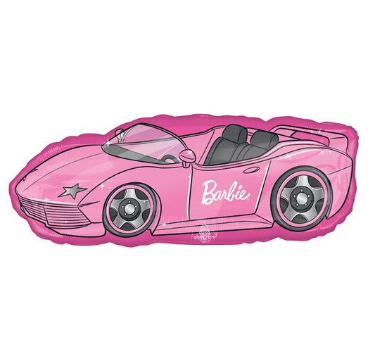 37"PKG BARBIE ROADSTER PINK CAR SHAPE BALLOON NO HELIUM