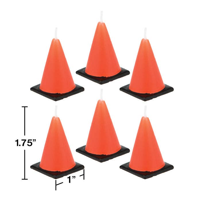 Construction Cone Candles, 6/Pkg