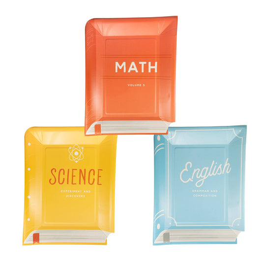 BTS1143 - Occasions Text Books Shaped Paper Plate Set