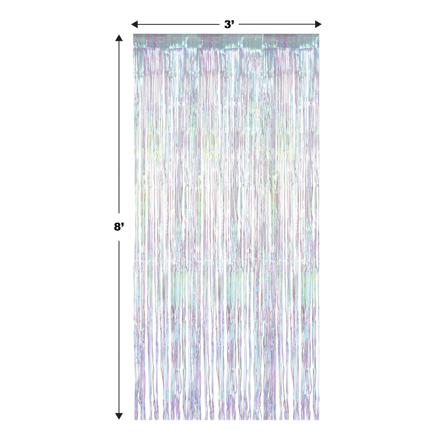 1-Ply Iridescent Fringe Curtain,8' x 3'