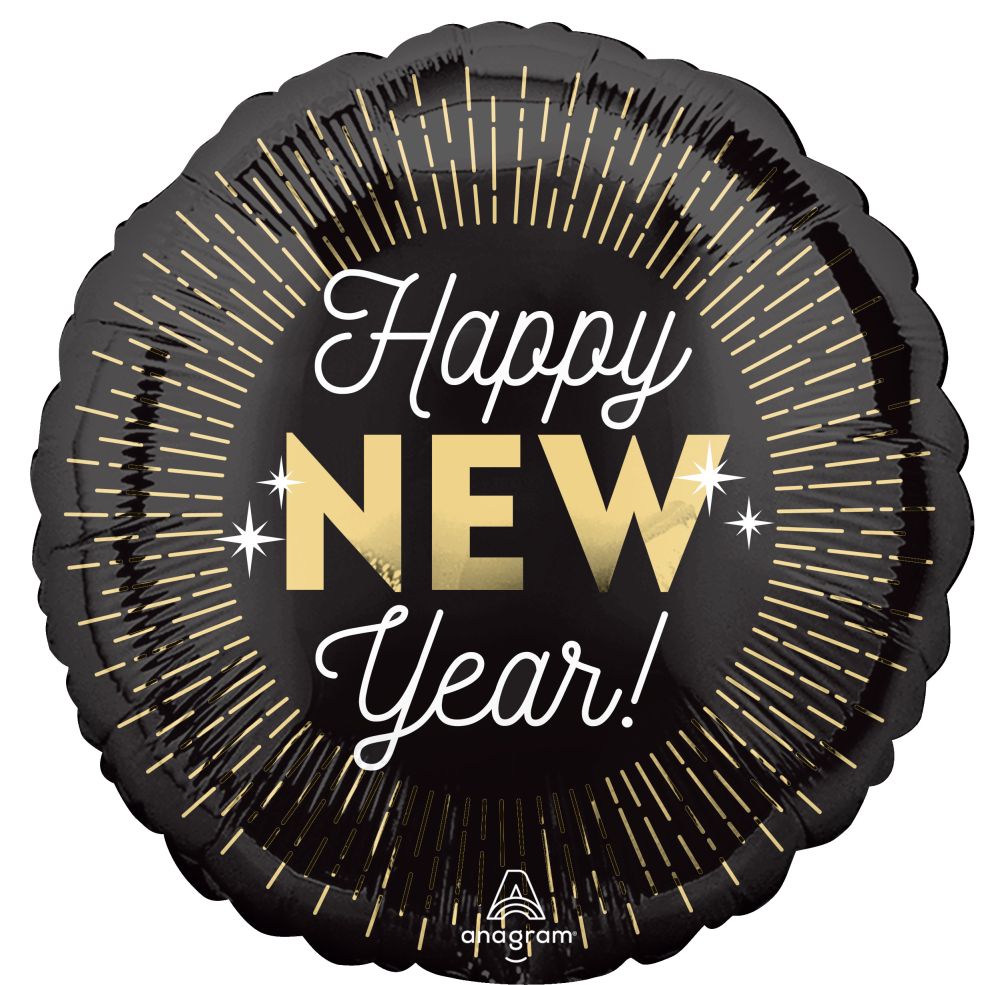 18" New Year Midnight Glam Balloon NO HELIUM