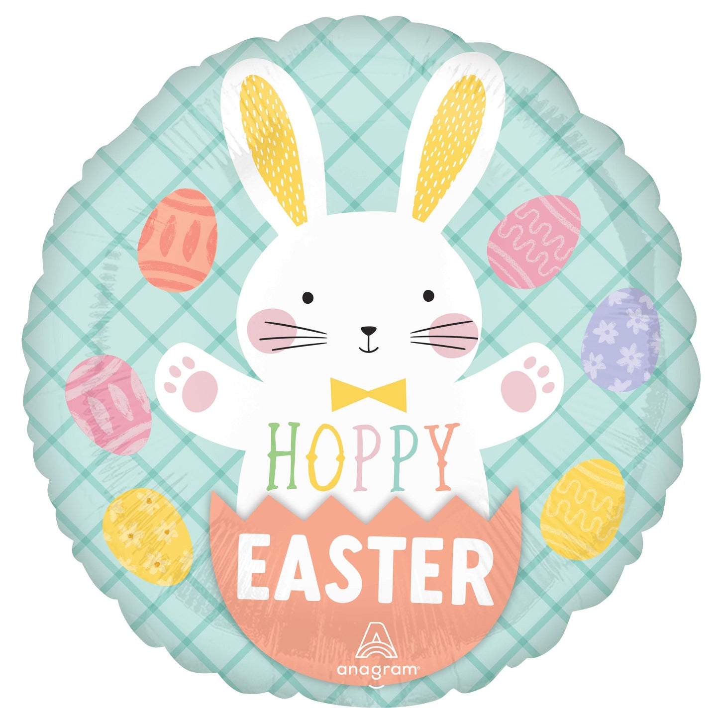 Hoppy Easter Bunny and Eggs Balloon Mylar