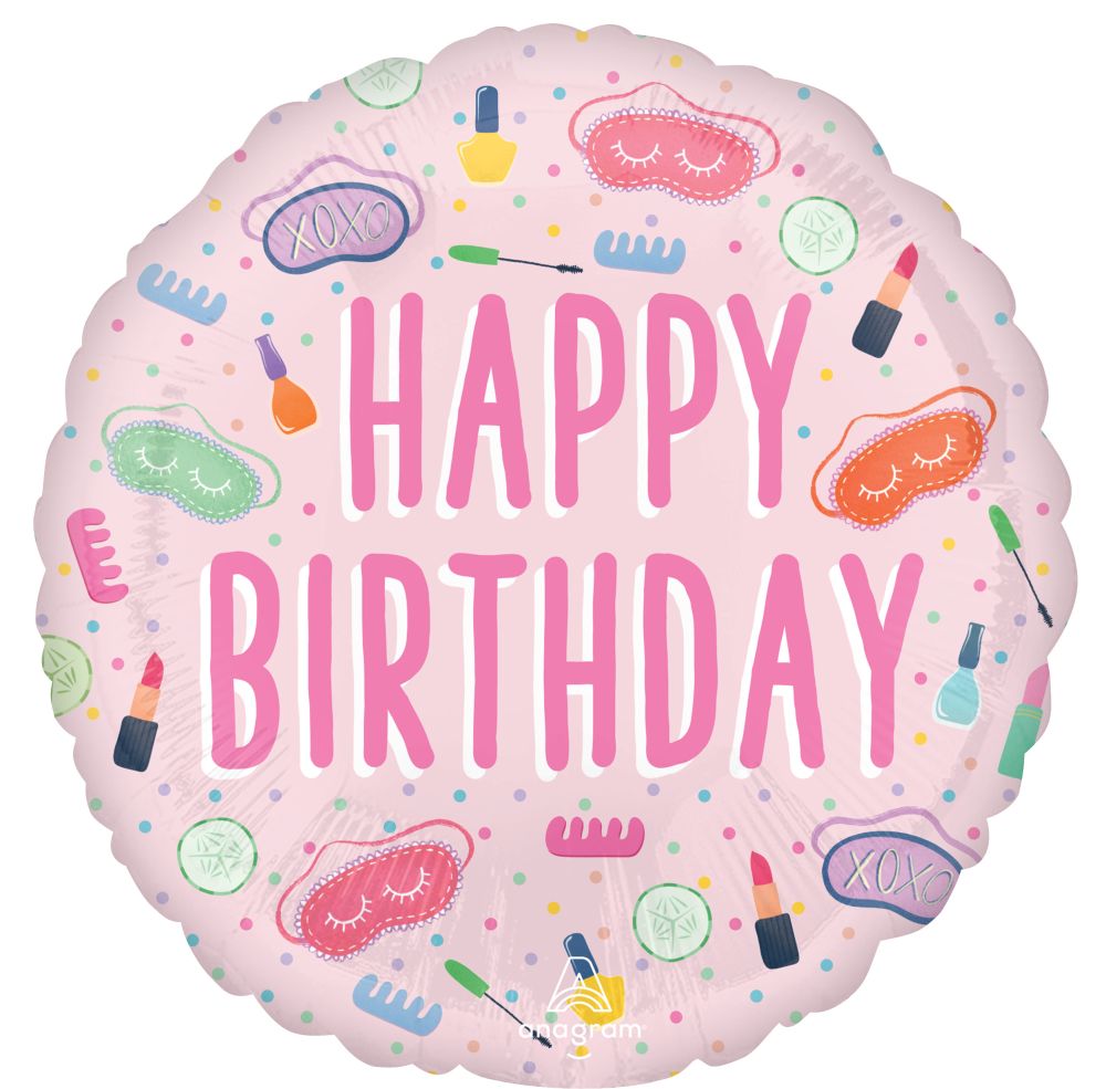 Happy Birthday Spa Mylar