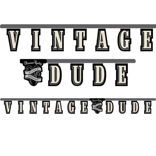 Vintage Dude Party Banner, 1/Pkg