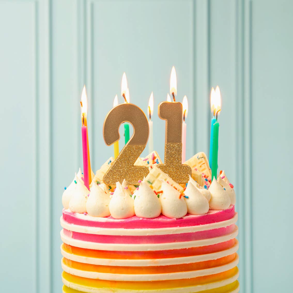 Gold Glitter Birthday Number Candles | 0-9 | Single |