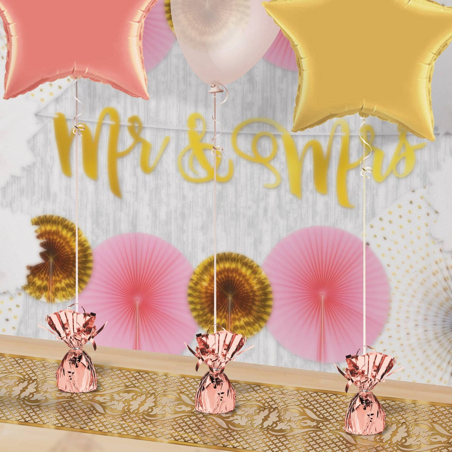 Rose Gold Metallic Wrapped Balloon Weight , 6 oz