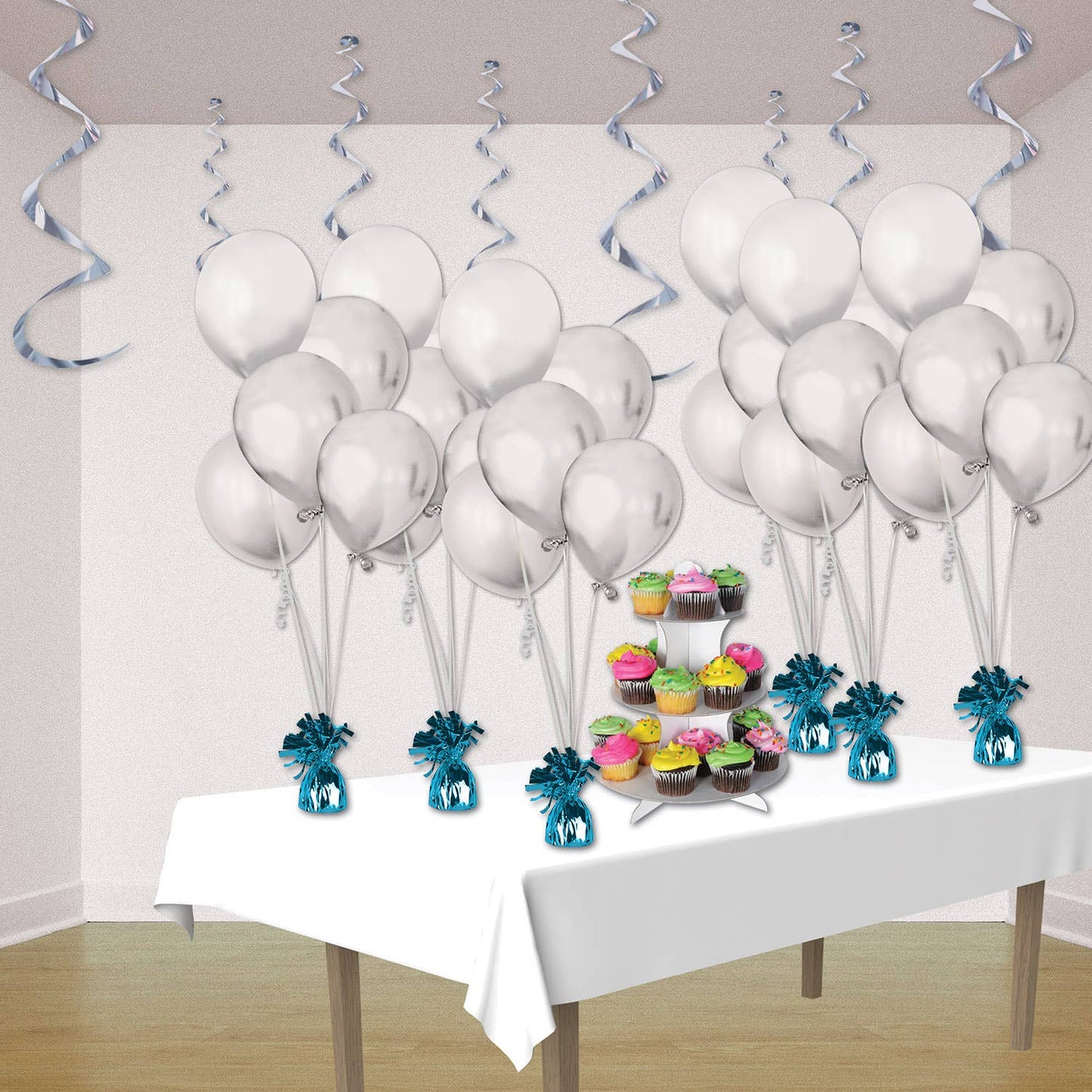 Metallic Wrapped Balloon Weight, Light Blue, 6 oz