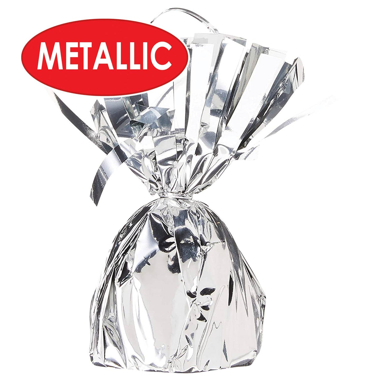 Metallic Wrapped Balloon Weight - Silver, 6 oz