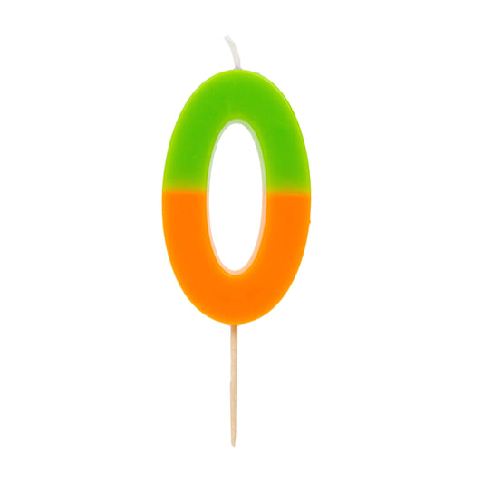 Multicolored Birthday Number Candle | 0