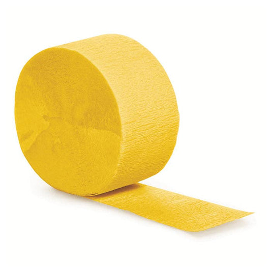 School Bus Yellow Crepe Streamer 81 ft, 1/Pkg