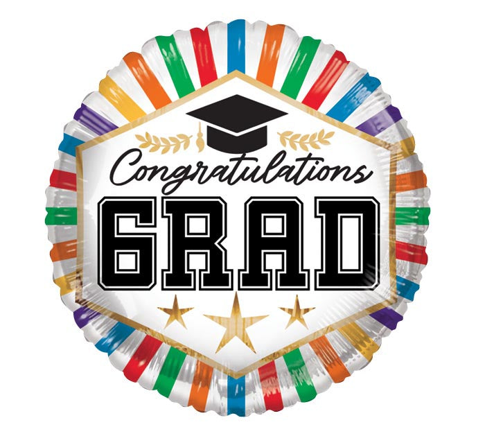 17" STRIPES CONGRATULATIONS GRAD