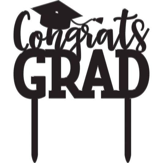 Grad Black Cake Topper, 1/Pkg