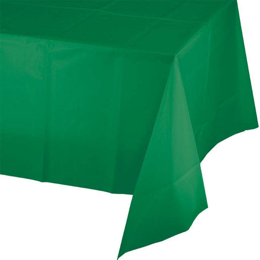 Emerald Green Plastic Table Cover 54 inch x 108 inch, 1/Pkg