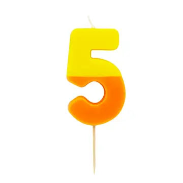 Multicolored Birthday Number Candle | 5
