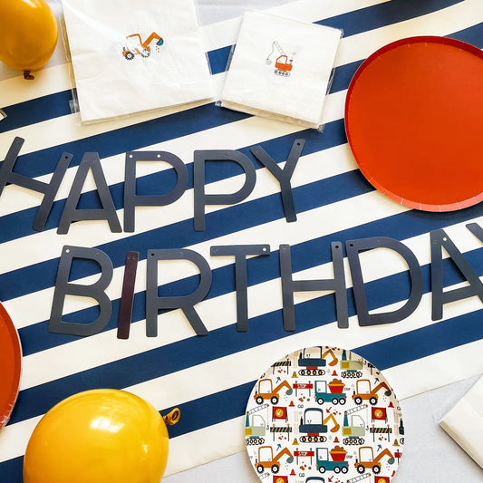 Happy Birthday Banner - Navy