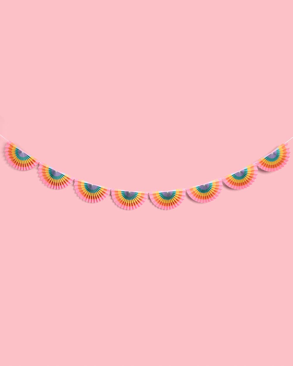 Rainbow Banner 3D Garland - paper fan banner