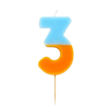 Multicolored Birthday Number Candle | 3