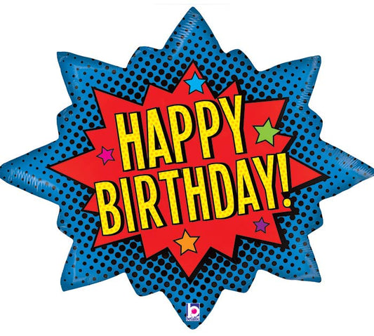 29" PKGD SUPERHERO BIRTHDAY BURST SHAPE