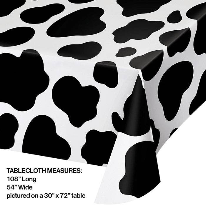Cow Print Plastic Table Covers, 1/Pkg