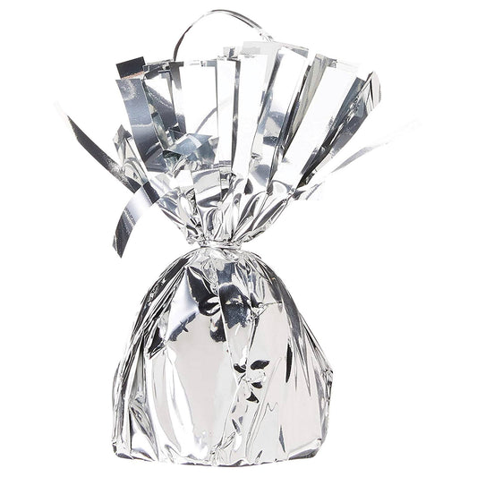 Metallic Wrapped Balloon Weight - Silver, 6 oz