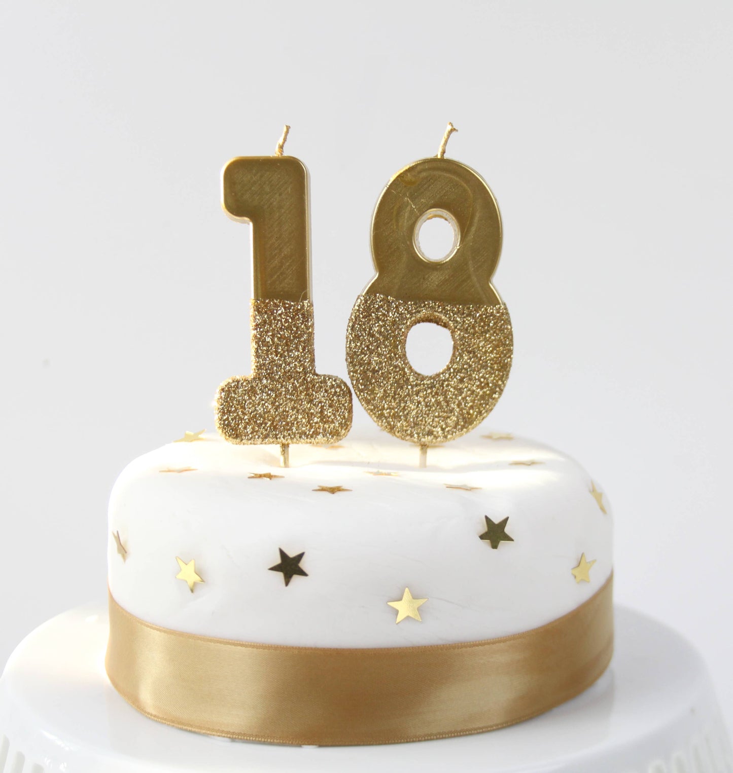 Gold Glitter Birthday Number Candles | 0-9 | Single |